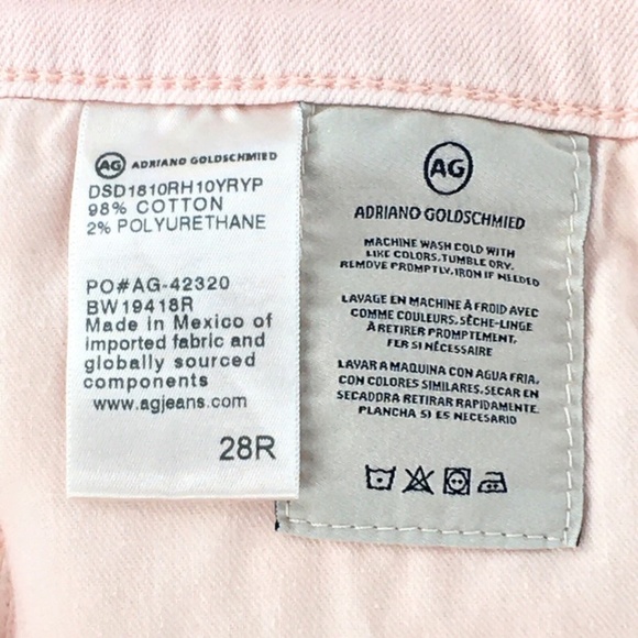 Adriano Goldschmied The Bryn Jean Short Pink Distressed Cut Off Sz 28R - Picture 10 of 10